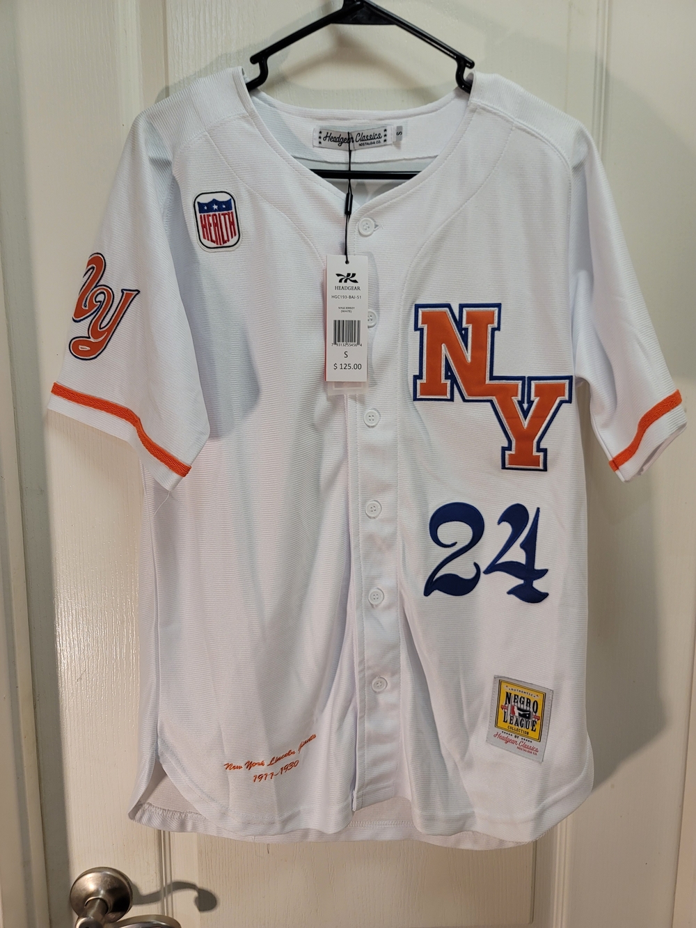 NY Lincoln Giants Button-Up Baseball Jersey #24 - Small - NWT